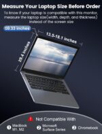 FOPO 15.6" Triple Monitor for Laptop, FHD 1080P IPS Screen Extender Portable Laptop for 15.6-17.3” Laptops, PnP Travel Monitor Screen Extender with USB-C&HDMI, Dual Monitors for Windows, Mac, Black - Image 8