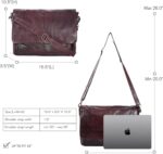 Oak Leathers Leather Messenger Bag for Men and Women - Laptop Briefcase Bag For College, Office, Adjustable Shoulder Strap - Image 5