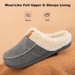 LongBay Womens Felt Sherpa Warm Slippers Bedroom Cozy Memory Foam Moccasin House Shoes with Fuzzy Plush Lining for Winter Indoor Outdoor - Image 4