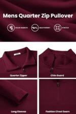 COOFANDY Mens Fleece Quarter Zip Pullover Long Sleeve Mock Turtleneck Sweatshirts Thermal Workout Golf Polo Shirt - Image 6