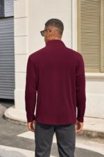 COOFANDY Mens Fleece Quarter Zip Pullover Long Sleeve Mock Turtleneck Sweatshirts Thermal Workout Golf Polo Shirt - Image 7