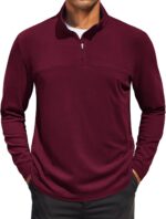 COOFANDY Mens Fleece Quarter Zip Pullover Long Sleeve Mock Turtleneck Sweatshirts Thermal Workout Golf Polo Shirt - Image 9