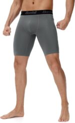 Runhit Men's Compression Shorts with Pockets – 9" Performance Athletic Shorts for Workouts Sports Running Spandex Underwear - Image 3