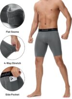 Runhit Men's Compression Shorts with Pockets – 9" Performance Athletic Shorts for Workouts Sports Running Spandex Underwear - Image 5