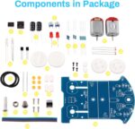 MiOYOOW 2 Pack Line Following Robot Car Kit, Beginners Smart Car Soldering Practice Kit STEM Educational Electronics Soldering Projects for School and Home Learning - Image 3