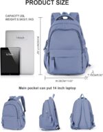 winspansy Simple Cute Backpack for Women Men Waterproof College Bag fit 14 Inch Laptop with USB Charging Port,Violet - Image 3