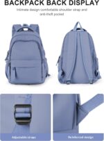 winspansy Simple Cute Backpack for Women Men Waterproof College Bag fit 14 Inch Laptop with USB Charging Port,Violet - Image 6