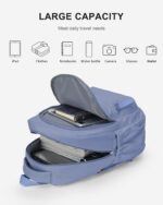 winspansy Simple Cute Backpack for Women Men Waterproof College Bag fit 14 Inch Laptop with USB Charging Port,Violet - Image 7