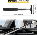 Car Rear View Mirror Wiper, 38.58 In Handle Car Window Squeegee, Retractable Auto Glass Squeegee, Portable Mirror Cleaner Tool for Auto Glass Water Removal Fog Snow (Black) - Image 3