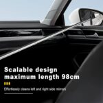 Car Rear View Mirror Wiper, 38.58 In Handle Car Window Squeegee, Retractable Auto Glass Squeegee, Portable Mirror Cleaner Tool for Auto Glass Water Removal Fog Snow (Black) - Image 7