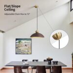 18 Inch Large Pendant Lights Kitchen Island Farmhouse Pendant Light with Adjustable Brown Dome Hanging Light Fixtures for Over Sink Dining Room Bedroom Hallway, ETL Listed - Image 4