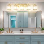 Bathroom Vanity Light Fixtures 5-lights, Gold Crystal Vanity Lights for Bath, Bathroom Lights Fixture with Clear Crystal Glass Shade, Modern Wall Light over Mirror, Wall Sconces Light for Hallway - Image 3