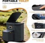 Upgraded XL Portable Camping Toilet with Side Compartment for Car and Adults,Folding Camping Toilets,Portable Compact Porta Potty for Kids,Outdoor Toilet for Camping,Hiking,Truck,RV,Beach,Tent - Image 4