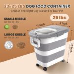 23-25 Lbs Airtight Dog Food Storage Container,Collapsible Pet food storage Container,All-in-One Cat Food Container Set with Scoops,Can Covers & Can Opener Spoons,Small Bin and Waste Bags - Image 3