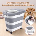 23-25 Lbs Airtight Dog Food Storage Container,Collapsible Pet food storage Container,All-in-One Cat Food Container Set with Scoops,Can Covers & Can Opener Spoons,Small Bin and Waste Bags - Image 7