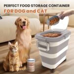 23-25 Lbs Airtight Dog Food Storage Container,Collapsible Pet food storage Container,All-in-One Cat Food Container Set with Scoops,Can Covers & Can Opener Spoons,Small Bin and Waste Bags - Image 8