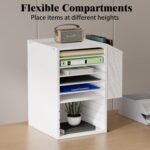 Office Mail Sorter, Wooden Paper Organizer with Storage Bag, 10 Tier Adjustable Classroom Mailbox, Removable Classroom Organization, Teacher Desk Organization for Office, Study, White - Image 5