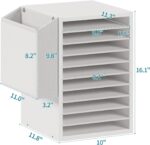 Office Mail Sorter, Wooden Paper Organizer with Storage Bag, 10 Tier Adjustable Classroom Mailbox, Removable Classroom Organization, Teacher Desk Organization for Office, Study, White - Image 6