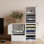 Office Mail Sorter, Wooden Paper Organizer with Storage Bag, 10 Tier Adjustable Classroom Mailbox, Removable Classroom Organization, Teacher Desk Organization for Office, Study, White - Image 7