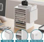 Office Mail Sorter, Wooden Paper Organizer with Storage Bag, 10 Tier Adjustable Classroom Mailbox, Removable Classroom Organization, Teacher Desk Organization for Office, Study, White - Image 8