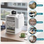 Office Mail Sorter, Wooden Paper Organizer with Storage Bag, 10 Tier Adjustable Classroom Mailbox, Removable Classroom Organization, Teacher Desk Organization for Office, Study, White - Image 9