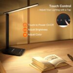 shinelife LED Desk Lamp for Office Home, Bright Desk Light with USB Charging Port, Adjustable Dimmable Desk Lamps 5 Modes 5 Brightness, Touch Study Lamp for Nail, Craft, Puzzle, Sewing, Study, Black - Image 6