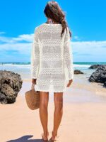 ANRABESS Women Swimsuit Crochet Swim Cover Up 2025 Summer Bathing Suit Swimwear Mesh Knit Beach Dress Vacation Outfits - Image 6