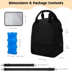 Pump Bag for Spectra S1 S2, Wearable Breast Pump Bags with Ice Pack, Pumping Bag with Waterproof Mat for Pump Accessories, Insulated Bottle Bags for Work Travel and Family, Black - Image 8