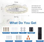 Ceiling Fans with Lights and Remote, 19.7" Low Profile Ceiling Fan with Light, 3000-6500K Dimmable, 6 Speeds and Stepless Color Temperature Change for Bedroom, Living Room and Kids Room(White) - Image 7