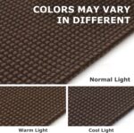 IOHOUZE Washable Area Rug 3x5 Non Slip Rubber Backed Woven Rugs for Entryway Rugs Indoor Outdoor Doormat Throw Rug Floor Carpet for Entrance Kitchen Front Door, Brown - Image 3