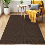 IOHOUZE Washable Area Rug 3x5 Non Slip Rubber Backed Woven Rugs for Entryway Rugs Indoor Outdoor Doormat Throw Rug Floor Carpet for Entrance Kitchen Front Door, Brown - Image 6
