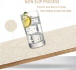 Placemats Set of 2 - Faux Leather Heat Waterproof Oil-Proof Wipeable PU Place Mats, Resistant Reversible Table Mats for Kitchen, Dining, Outdoor 17" x 12" (Beige, Set of 2) - Image 4