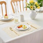 Placemats Set of 2 - Faux Leather Heat Waterproof Oil-Proof Wipeable PU Place Mats, Resistant Reversible Table Mats for Kitchen, Dining, Outdoor 17" x 12" (Beige, Set of 2) - Image 5