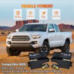 Nilight Truck Bed Tool Box Driver Side & Passenger Side Truck Tool Box Fit for Toyota Tundra 2007-2021 ABS Swing Case Truck Bed Storage Box with Lockable Lid Waterproof Wheel Well Toolbox Black - Image 4