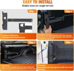 Nilight Truck Bed Tool Box Driver Side & Passenger Side Truck Tool Box Fit for Toyota Tundra 2007-2021 ABS Swing Case Truck Bed Storage Box with Lockable Lid Waterproof Wheel Well Toolbox Black - Image 8