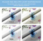 Extra Long No Hook Shower Curtain and Liner Set, Blue Floral Shower Curtains with Snap in Fabric Liner for Bathroom, Ringless Waterproof Washable Bath Curtains with Mesh Top Window, 71" x 84" - Image 7