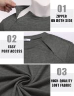 Deyeek Unisex Chemo Shirts for Port Access Chemotherapy Must Haves Long Sleeve Cancer Care Package for Men - Image 5