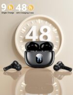 Wireless Earbuds Bluetooth 5.3 Ear Buds, Hi-Fi Stereo Bass Ear Buds with 48H Playtime & LED Display, Lightweight in-Ear Headphones with Mic, IPX7 Waterproof, Touch Control for iPhone - Image 5