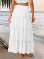 Trendy Queen Long Skirts for Women Boho Maxi Skirt Summer Swing Tiered A-Line Elastic High Waist Dress with Pockets Fashion - Image 5