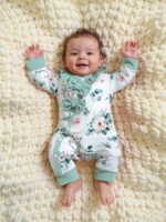 Mikrdoo Newborn Infant Baby Girl Clothes Fall Winter Outfits Long Sleeve Zipper Rompers with Headband - Image 3