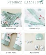 Mikrdoo Newborn Infant Baby Girl Clothes Fall Winter Outfits Long Sleeve Zipper Rompers with Headband - Image 5