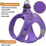 Dog Harness with Leash Set, No-Pull Step-in Reflective Pet Harness with 1 Leash Clips, Adjustable Soft Padded Easy Walk Dog Vest for Small Medium Large Dogs, Cats(Light Purple, Large) - Image 5