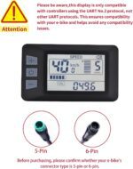Ebike Display, UART No. 2 Protocol, Electric Bike 24V, 36V, 48V, 60V Cycling Computer, LCD Panel Screen, Bicycle Speedometer Odometer for Electric Bike Modification(P3H) - Image 3