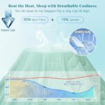 Uspring Cooling Quilts Queen Size Cooling Comforter for Hot Sleepers Summer Coastal Bedding Set, 3 Piece Lightweight Breathable Soft Cold Summer Beach Bedspreads Blanket Sets (Green, 90'' x 90'') - Image 3