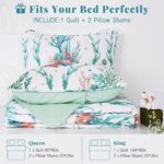 Uspring Cooling Quilts Queen Size Cooling Comforter for Hot Sleepers Summer Coastal Bedding Set, 3 Piece Lightweight Breathable Soft Cold Summer Beach Bedspreads Blanket Sets (Green, 90'' x 90'') - Image 7