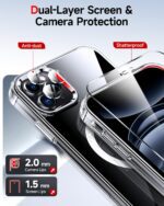 LeYi for iPhone-11-Pro-Max Case Clear: Screen Protector X2 + Camera Cover X2[ MagSafe Compatible] Funda para i Phone 11pro promax Magnetic Protective Slim Case for iPhone 11promax, Transparent - Image 4