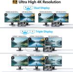 USB C Docking Station Dual HDMI Monitor Adapter, Melelink USB C Hub 3 Monitors Adapter with 2x HDMI 4K,Displayport,VGA,100W PD Charging,3 USB2.0, 8 in 1 Laptop Docking Station for Dell, HP, Lenovo,etc - Image 5
