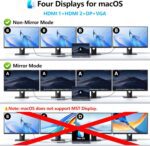 USB C Docking Station Dual HDMI Monitor Adapter, Melelink USB C Hub 3 Monitors Adapter with 2x HDMI 4K,Displayport,VGA,100W PD Charging,3 USB2.0, 8 in 1 Laptop Docking Station for Dell, HP, Lenovo,etc - Image 7