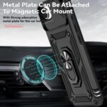 for iPhone 16E Case, with Camera Lens Cover HD Screen Protector, Dual Layer Military-Grade Drop Tested Magnetic Ring Holder Kickstand Protective Phone Case for Apple iPhone 16E / SE4 2025 (Black) - Image 3