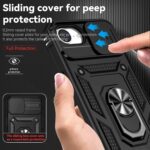 for iPhone 16E Case, with Camera Lens Cover HD Screen Protector, Dual Layer Military-Grade Drop Tested Magnetic Ring Holder Kickstand Protective Phone Case for Apple iPhone 16E / SE4 2025 (Black) - Image 4